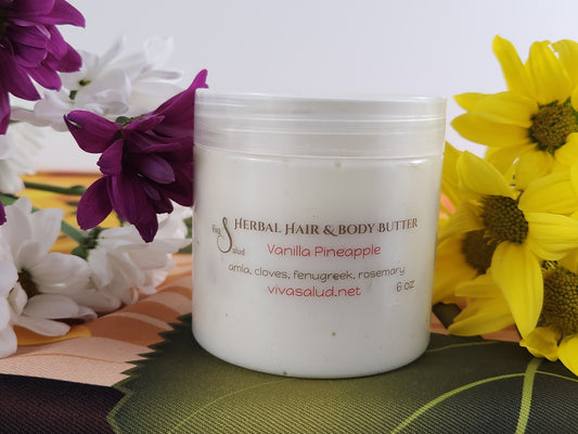 Vanilla Pineapple Herbal Hair and Body Butter - 6 oz