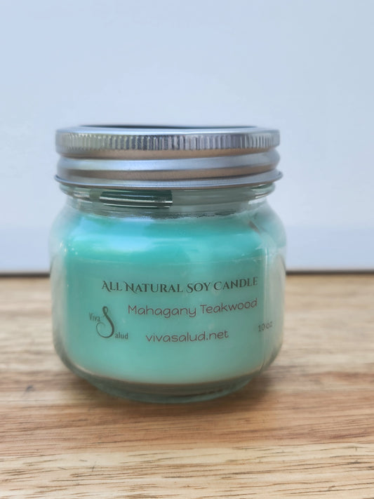 Mahogany Teakwood Soy Candle- 10 oz